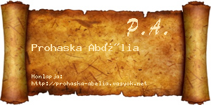 Prohaska Abélia névjegykártya